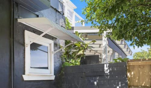 White Fixed Steel Awning