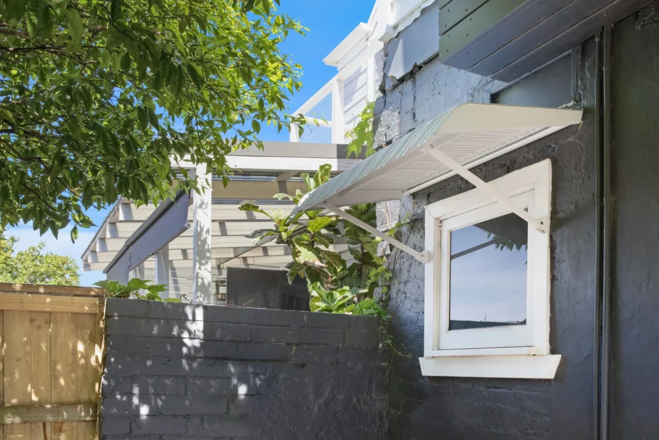 White Fixed Steel Awning