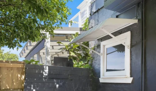 White Fixed Steel Awning