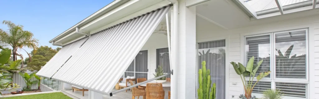 Pivot arm awnings are the perfect solution for entertaining and alfresco spaces with good wind loading resistance.