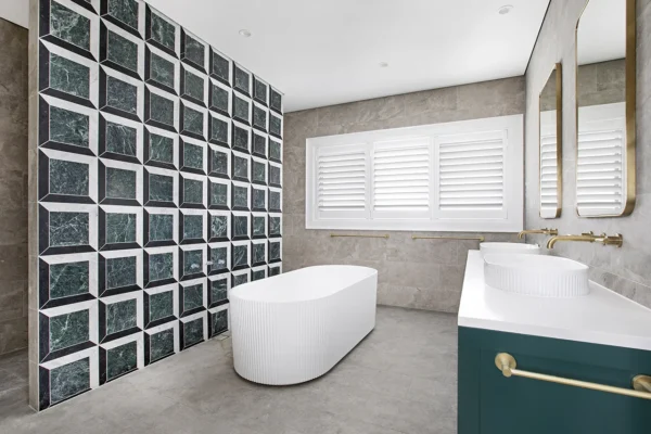 Wynstan Plantation Shutters are a fabulous addition to any bathroom.