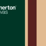 Wynstan Canvas fabric swatch product page showing deep green, burgundy and classic cream stripe colourway