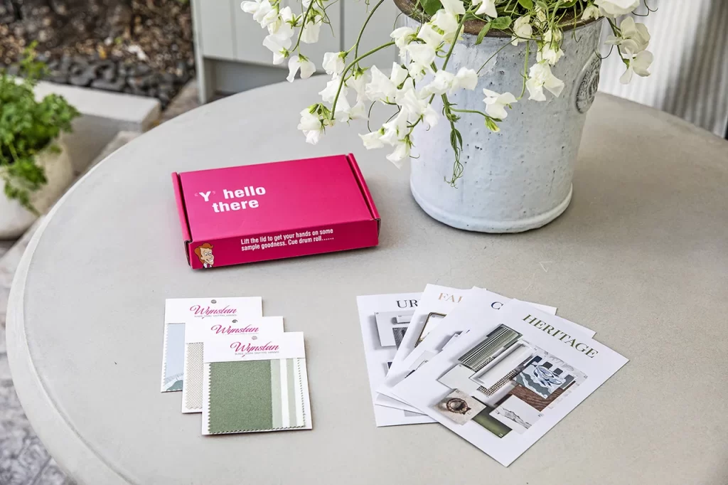 Wynstan fabric samples and trend cards to help you on your decision making journey.