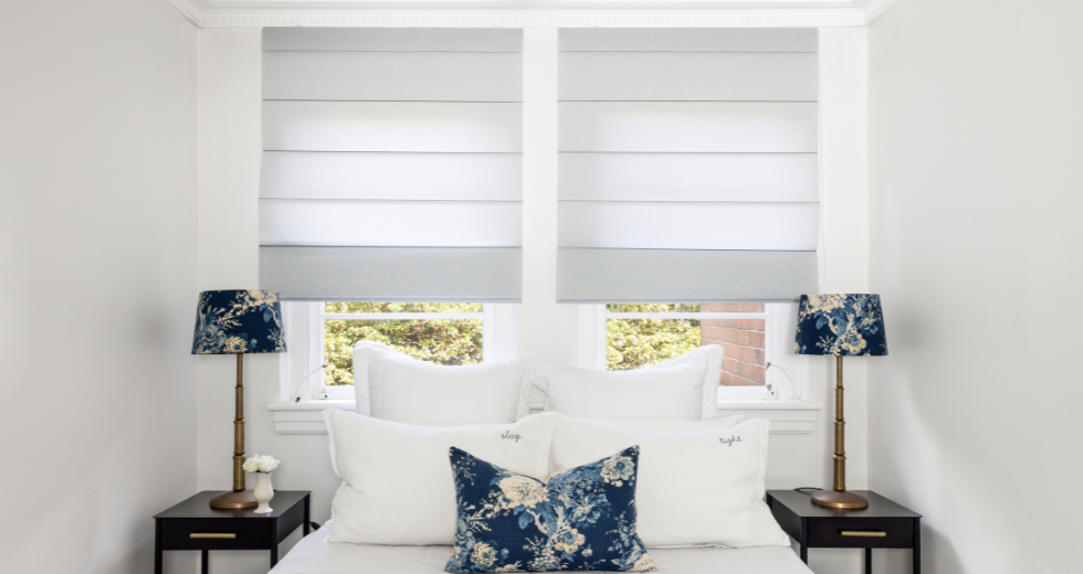 Roman Blinds make a fantastic window furnishing in your bedroom.