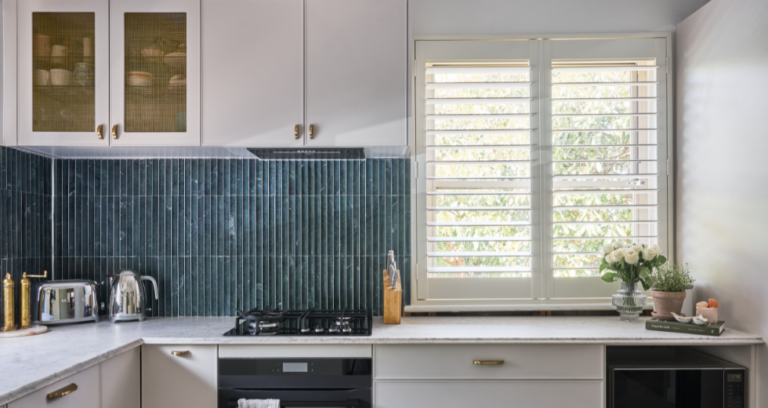 Plantation Shutters by Wynstan work well in any part of the home including kitchens.