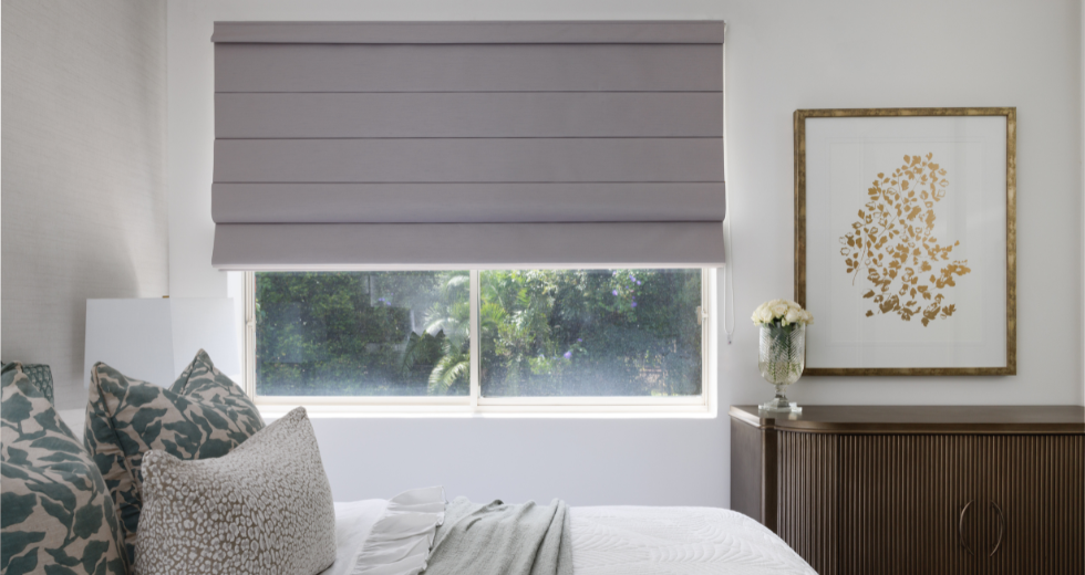 Roman Blinds in the bedroom from Wynstan