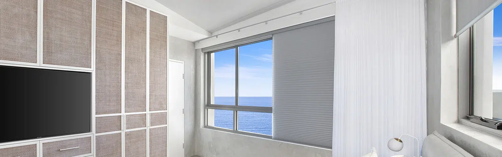 Wynstan honeycomb blinds and sheer curtains