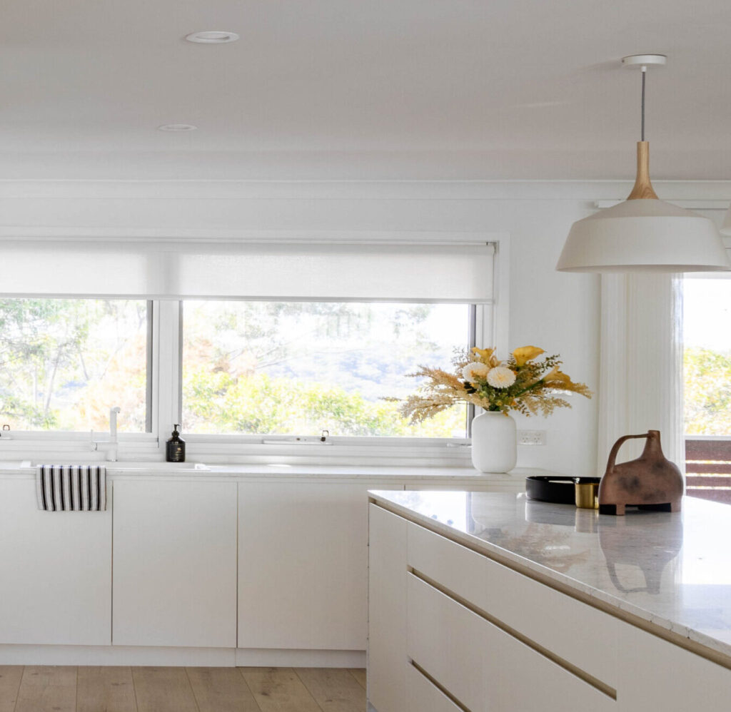 Light filtering rollers in kitchen