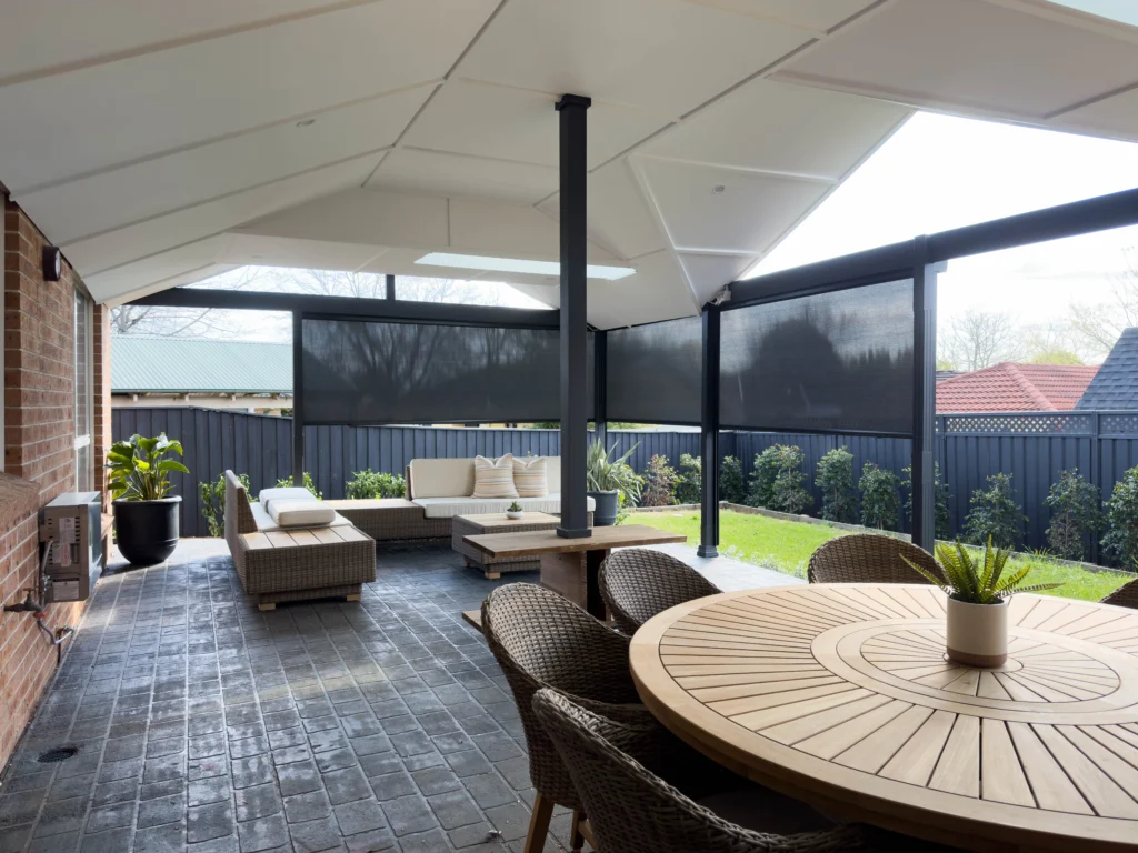 Zip awning in alfresco area