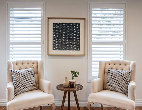 Beautiful bedroom plantation shutters