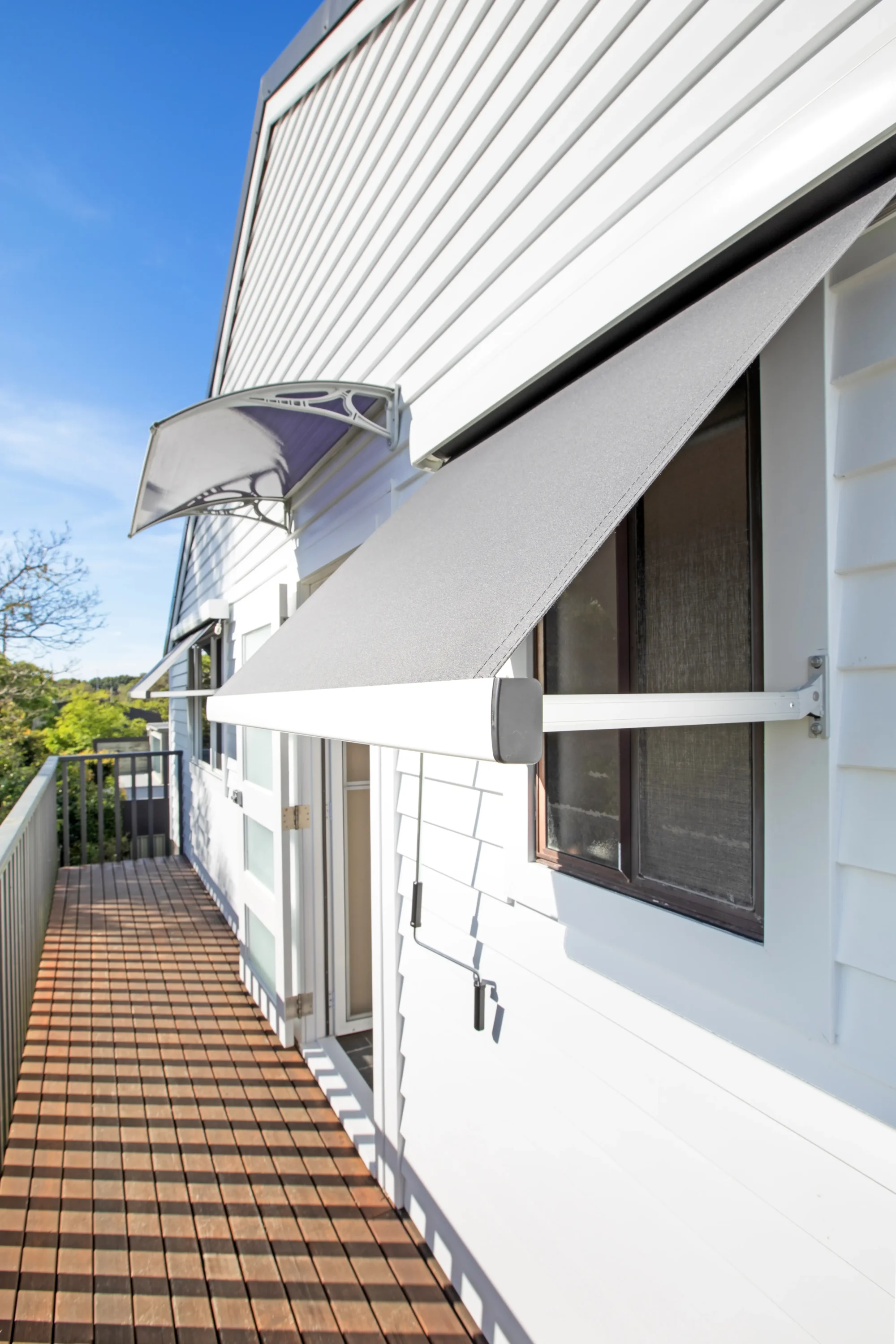 Pivot Arm Awning in Charcoal